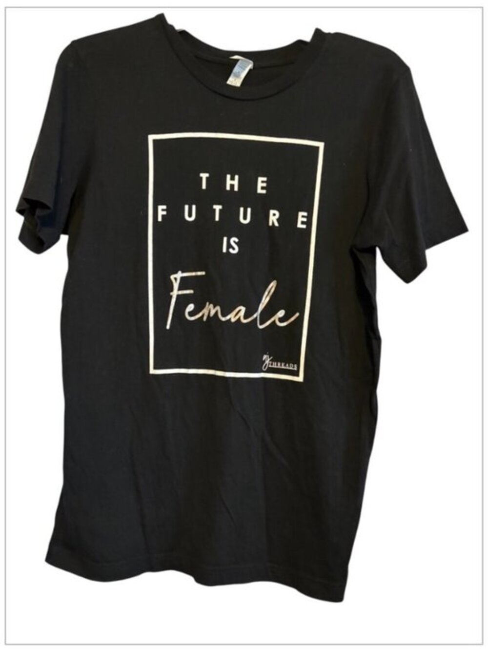 Canvas The Future is Female Black Novelty T-shirt Fun Size Medium